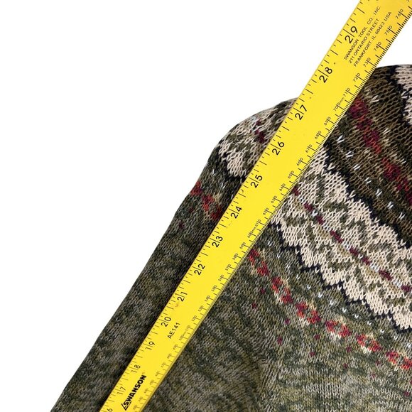 Heirloom Collectibles Womens L Nordic Fair Isle Jacket Full Zip Cardigan Sweater - Picture 12 of 16
